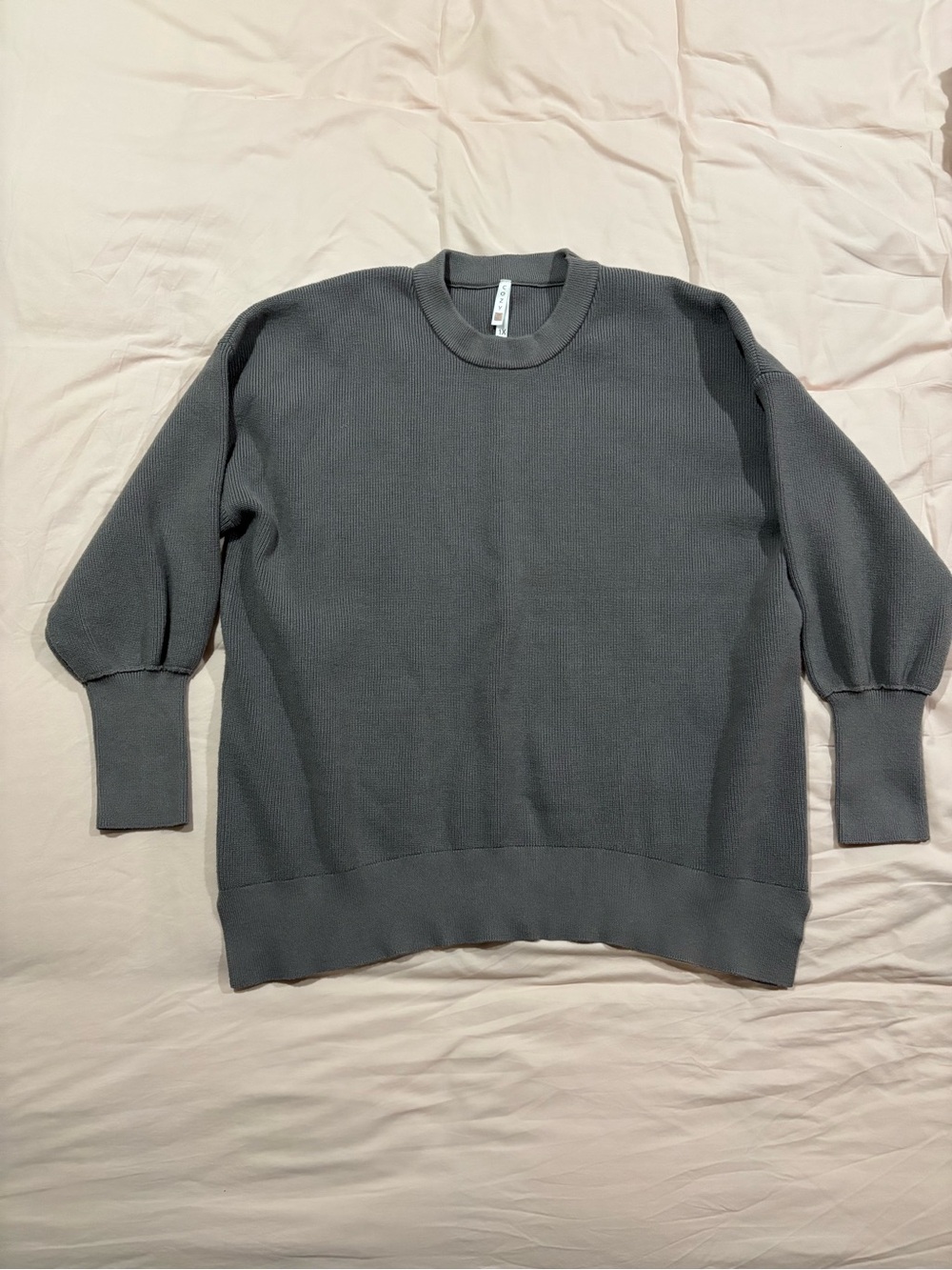 Relaxed Crewneck Sweater in Charcoal Gray